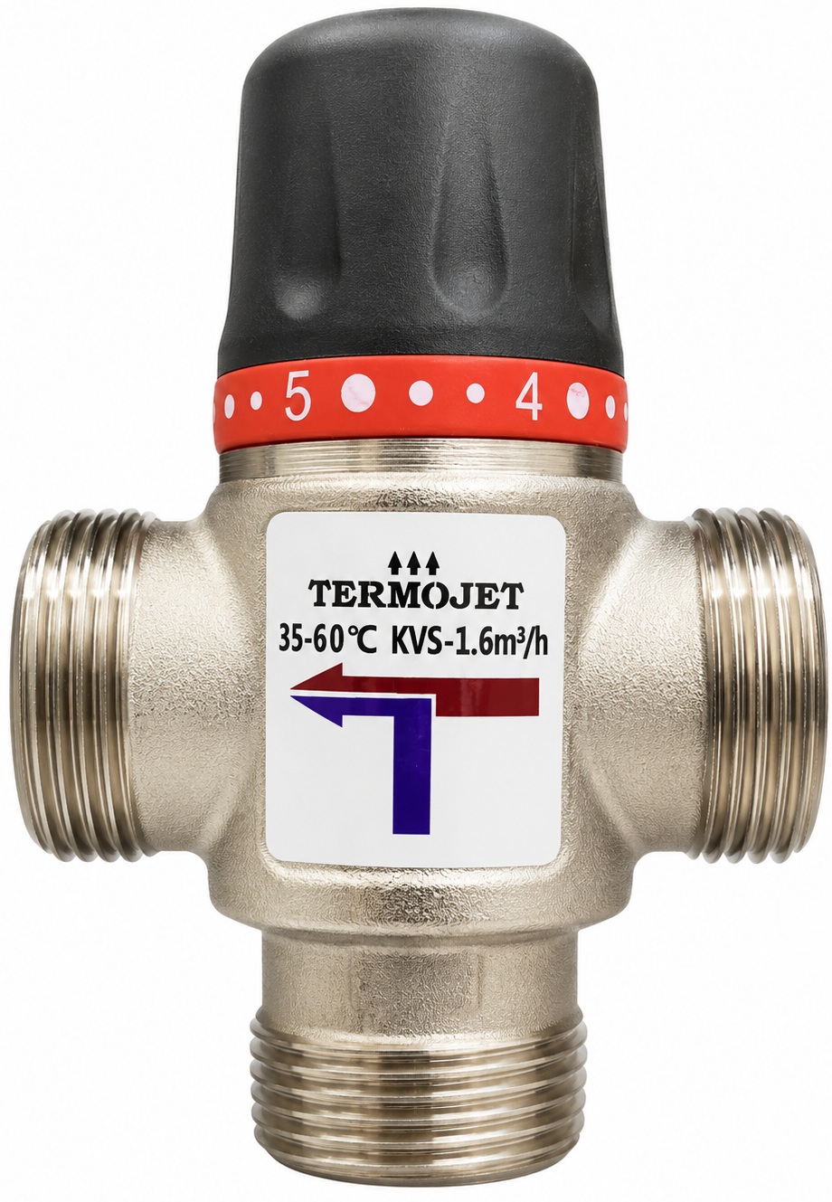 Термостатичний триходовий змішувальний клапан Termojet 3/4", kvs 1.6, 35-60 °C (TMV122)