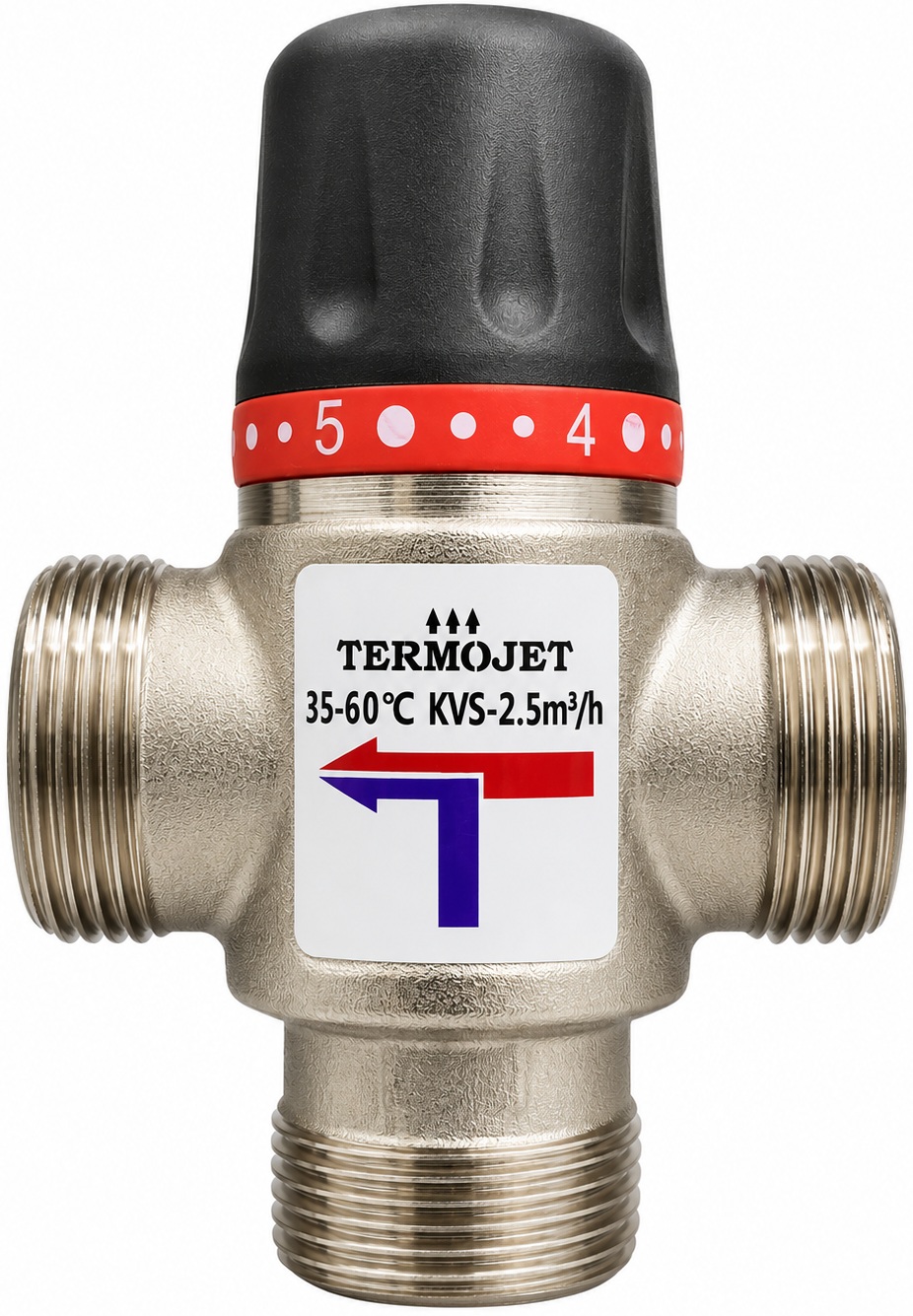 Термостатичний триходовий змішувальний клапан Termojet 1", kvs 2.5, 35-60 °C (TMV232)