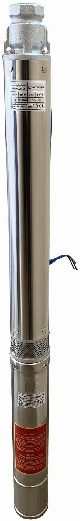 Свердловинний насос Optima PM 4QJm4/20 + 1,5 м кабель (000017628)
