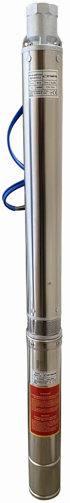 Свердловинний насос Optima PM 4QJm6/16 + 1,5 м кабель (000017632)
