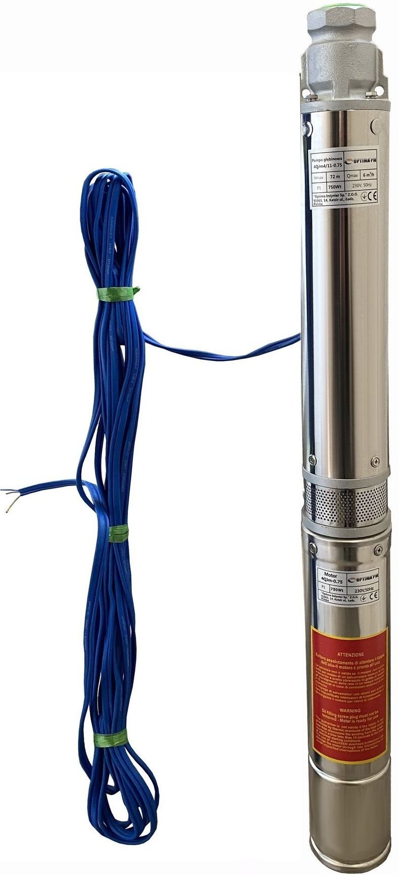 Свердловинний насос Optima PM 4QJm4/11 + 15 м кабель (000019680)