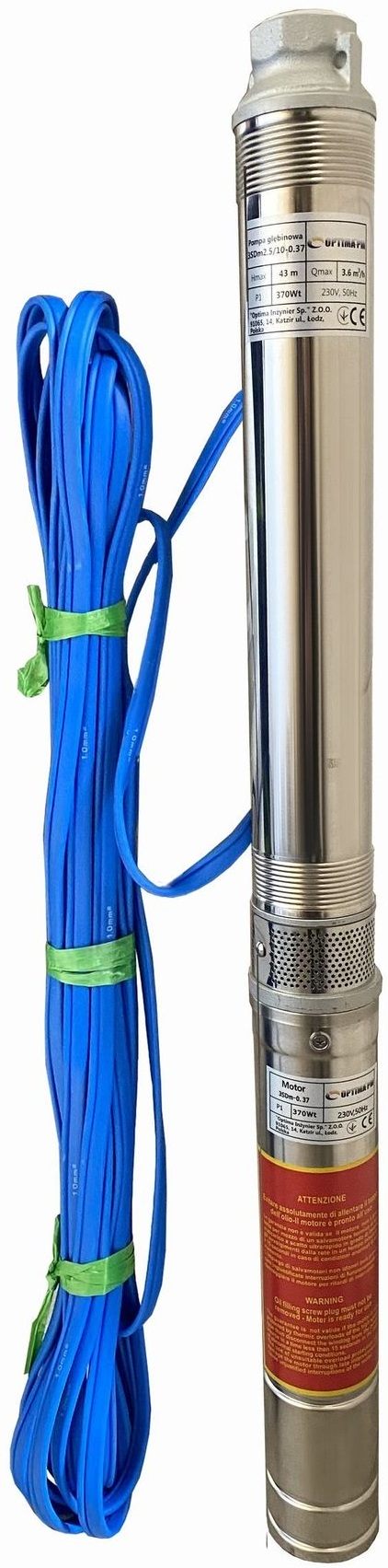 Свердловинний насос Optima PM 3SDm2.5/10 + 15 м кабель (000019661)