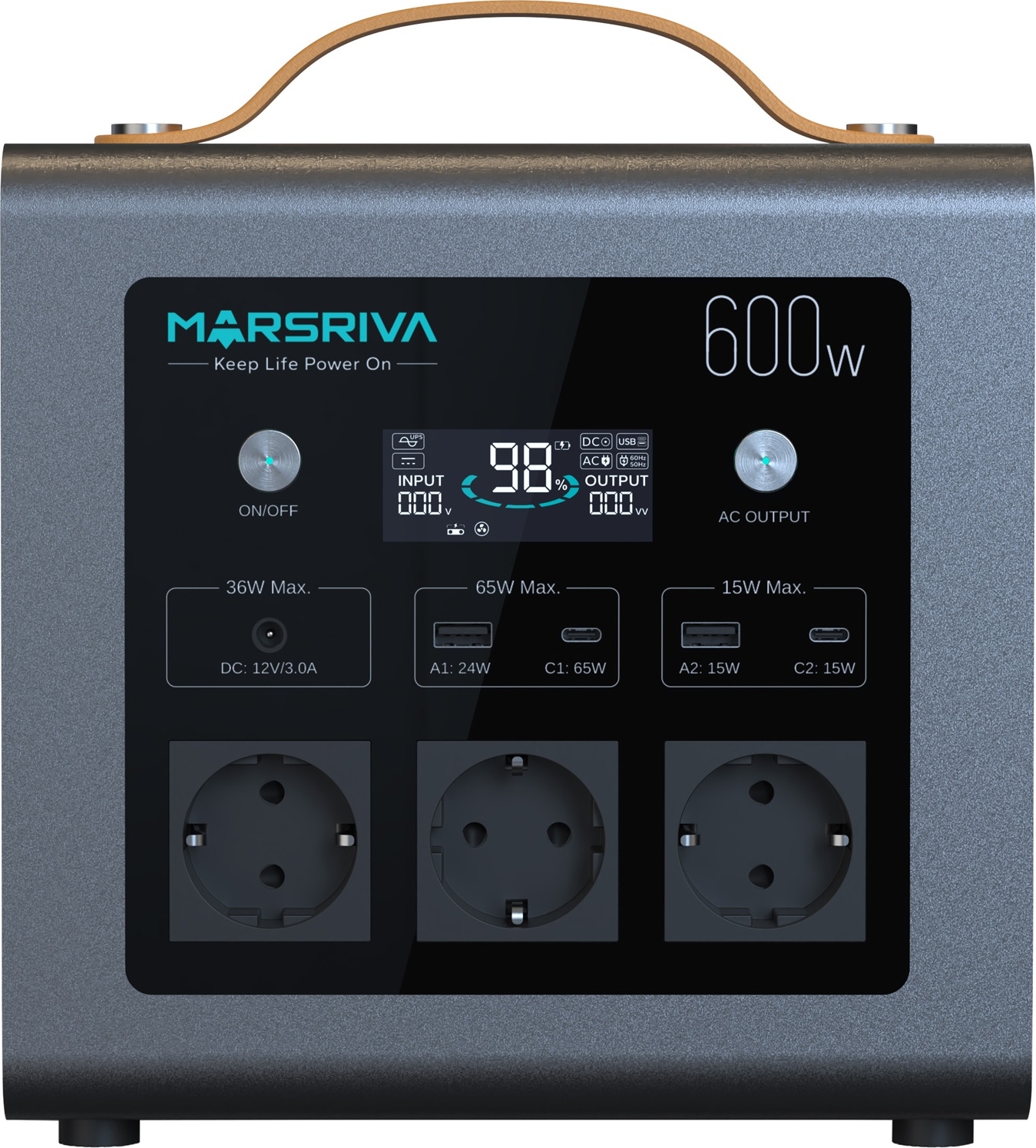 Портативна зарядна станція Marsriva MP6 Plus 600Вт / 512Вт*год