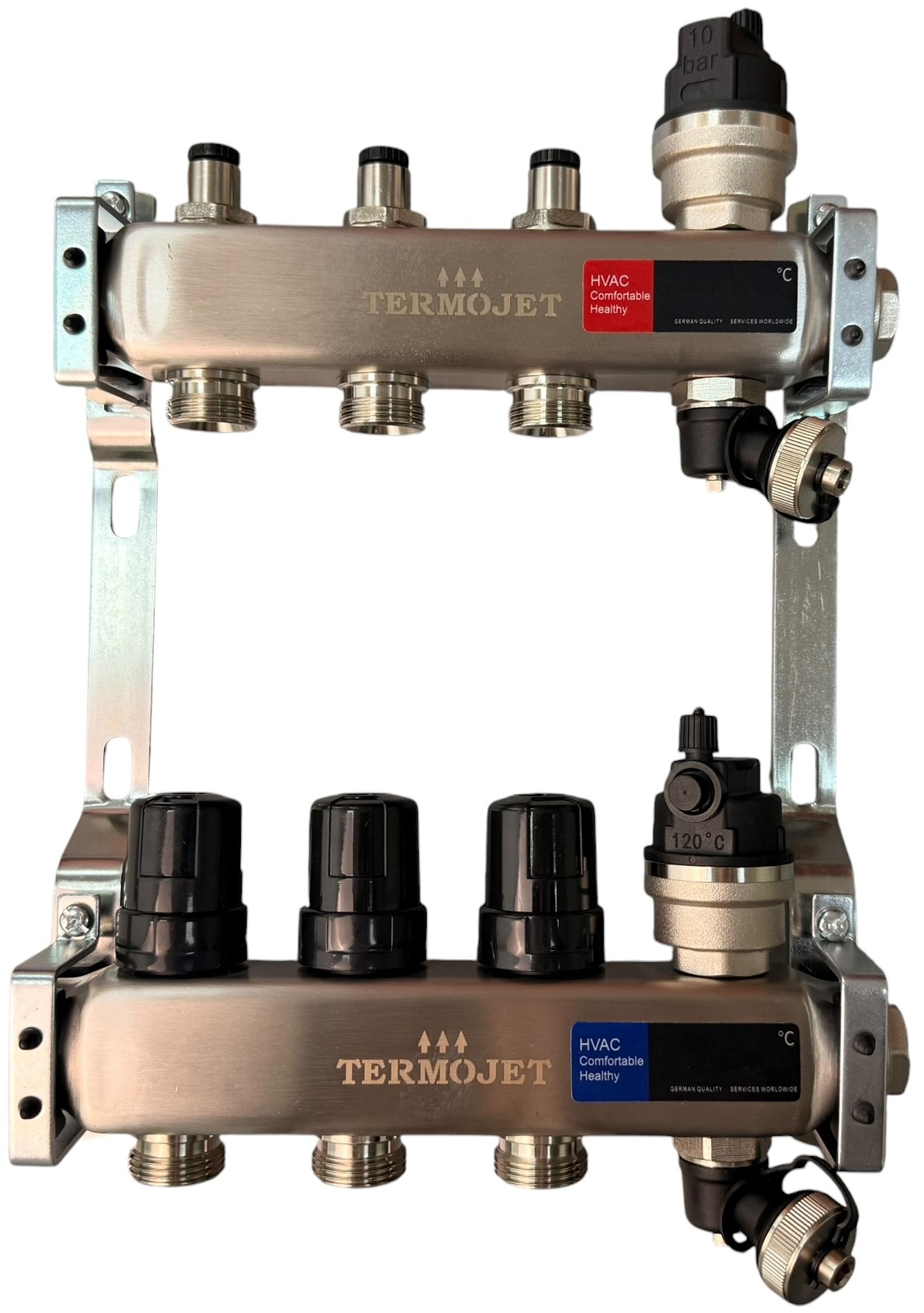 Колектор з кранами Termojet 1" x 3/4" на 3 контури (TJ-R-W-03)