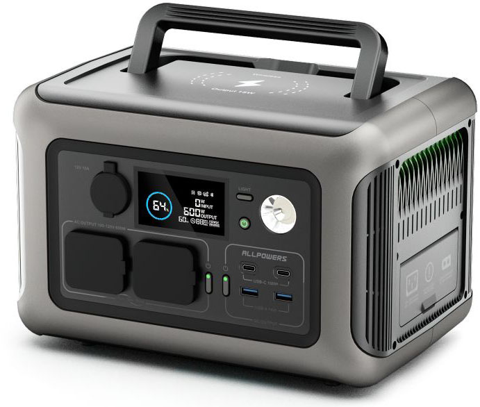 Портативна зарядна станція Allpowers R600, 600Вт / 299Вт*год