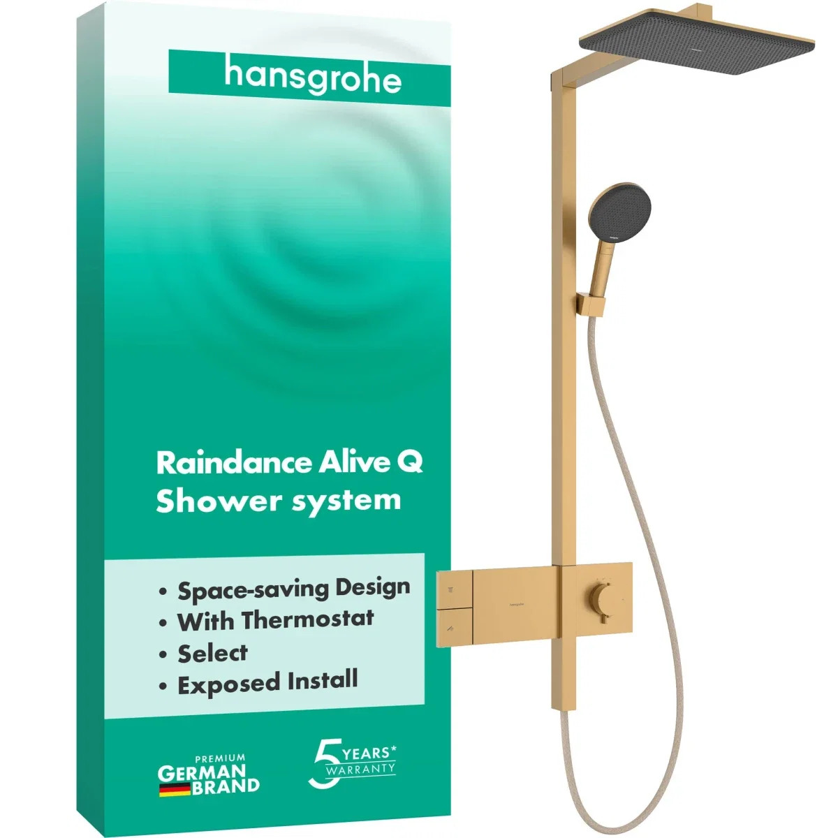 Душова система Hansgrohe Raindance Alive Q 340/210 1jet ShowerSelect Comfort Brushed Bronze 24580140