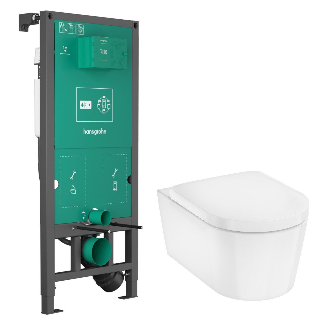 Комплект інсталяції з унітазом Hansgrohe EluPura S 60292450+01022180