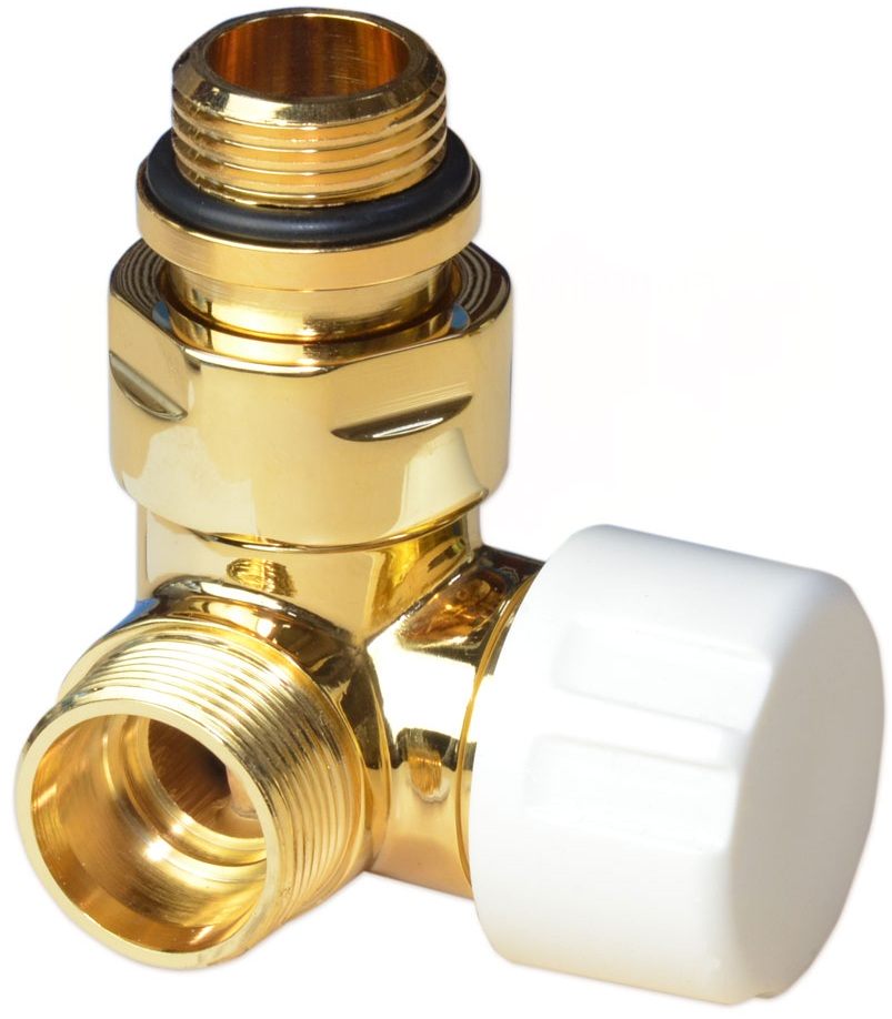 Термостатичний клапан трьохосьовий Carlo Poletti Corner 1/2" x 24-19 DX, Gold (V75111HDX)