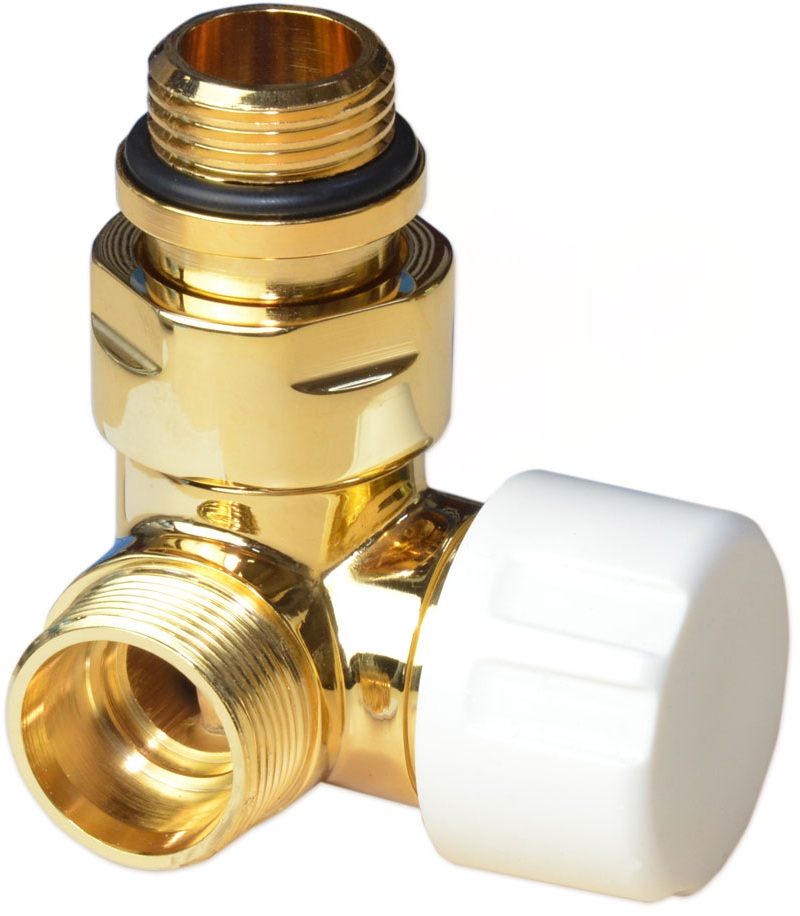 Термостатичний клапан трьохосьовий Carlo Poletti Corner 1/2" x 24-19 SX, Gold (V75111HSX)
