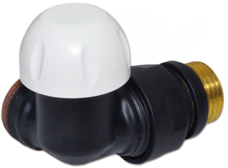 Термостатичний клапан трьохосьовий Carlo Poletti First Corner 1/2" x 24-19 DX, Black Matte (V175111EFS9005ODX)