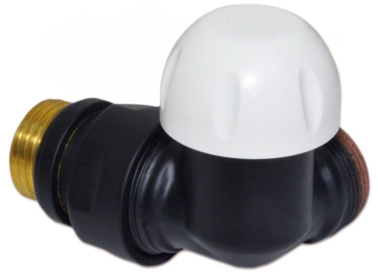 Термостатичний клапан трьохосьовий Carlo Poletti First Corner 1/2" x 24-19 SX, Black Matte (V175111EFS9005OSX)