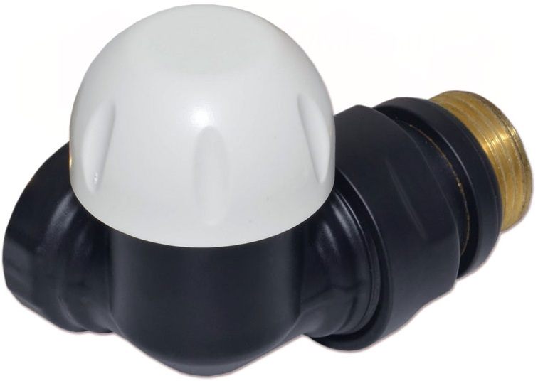 Термостатичний клапан трьохосьовий Carlo Poletti First Corner 1/2" DX, Black Matte (V175310EFS9005ODX)