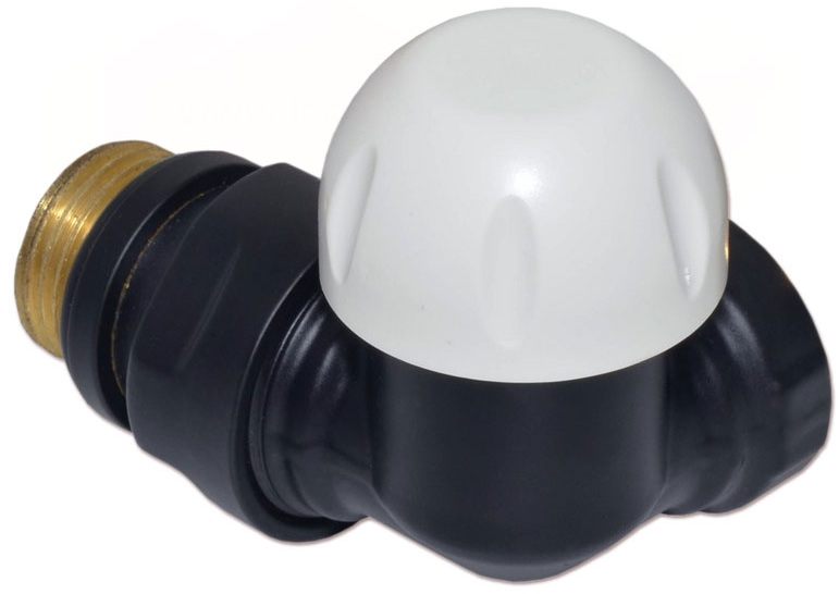 Термостатичний клапан трьохосьовий Carlo Poletti First Corner 1/2" SX, Black Matte (V175310EFS9005OSX)