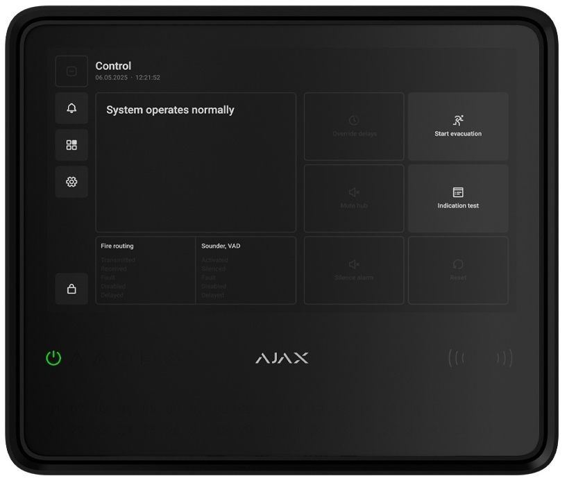 Пожежна централь Ajax EN54 Fire Hub Jeweller Black (00125733)