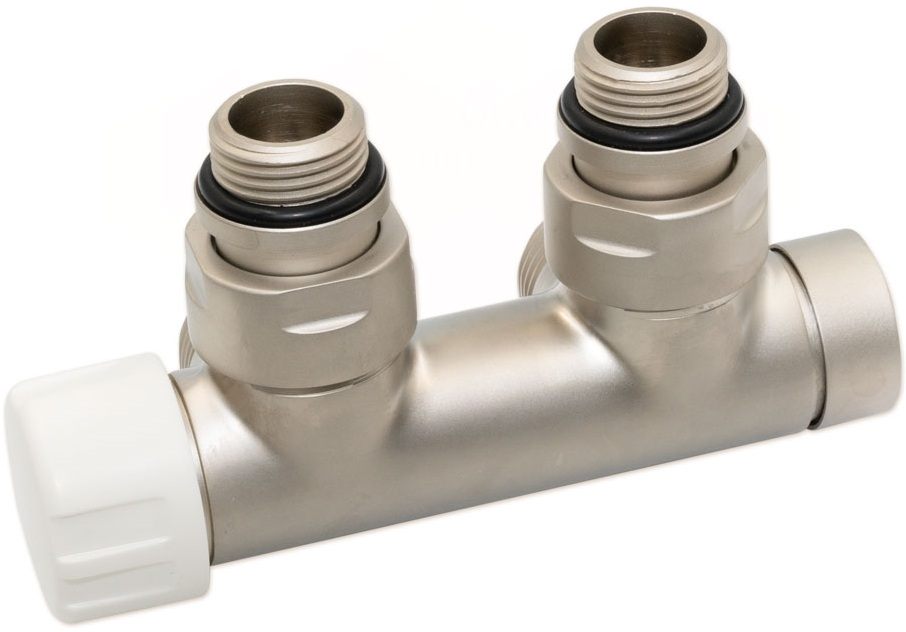 Вузол термостатичний Carlo Poletti Twin Thermo 1/2" x 3/4" EK, Satin Nickel (V37110LSBSX)