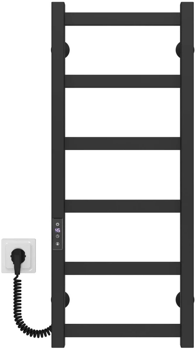 Рушникосушка Deffi Avast ПФ 6 400*800 Е Чорний, JD04, Ліве підключення (B.AV.80.40.6.E.B.L.2)