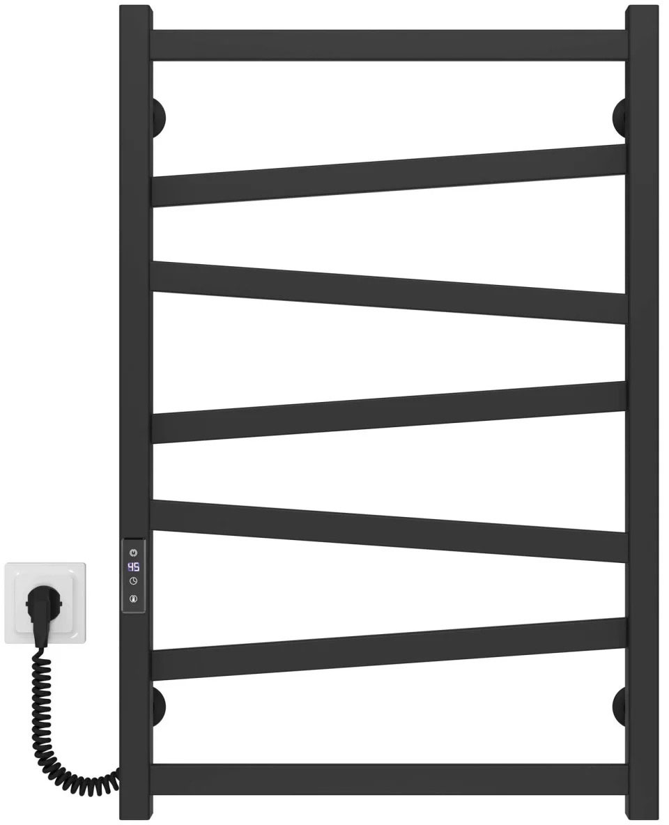 Рушникосушка Deffi Alpha П7 500*800 Е Чорна, JD04, Ліве підключення (A.AL.80.50.7.E.B.L.2)